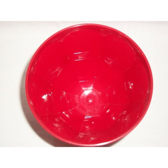 Red Plastic Ice Cream Sundae Dessert Bowls Set 6 Picnic Pool BBQ Party - Picture 5 of 7
